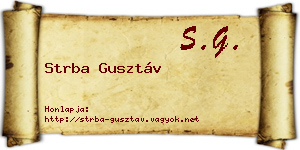 Strba Gusztáv névjegykártya